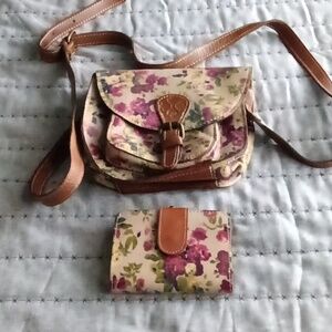 Floral Crossbody Bag with matching Wallet